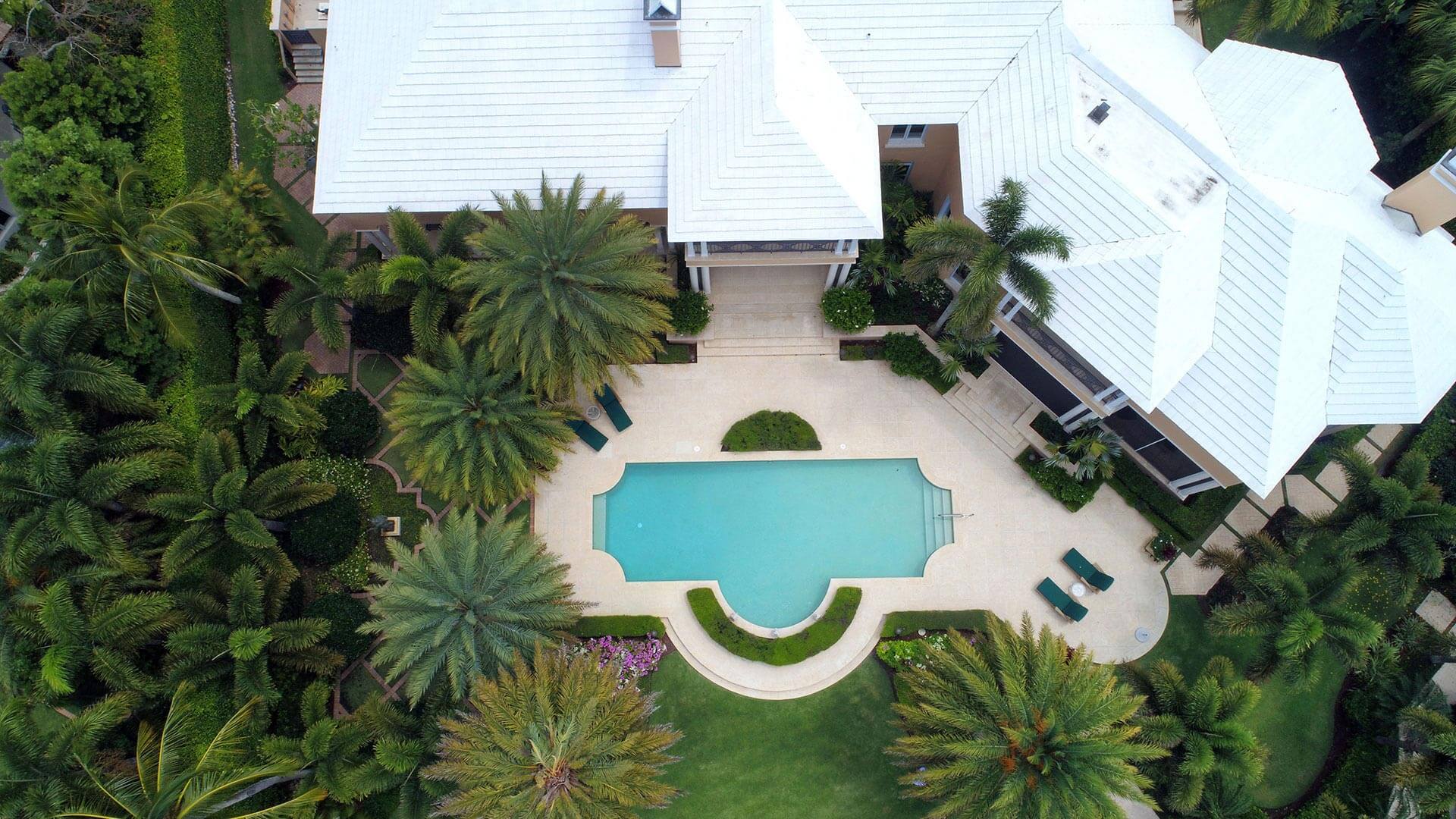 Industry and Real Estate Development overhead hero shot of pool